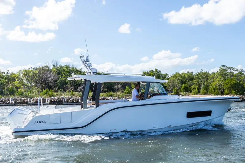 The Image of Aiata Wayfinder 38 Open 2026 on water, sunny day. - 0