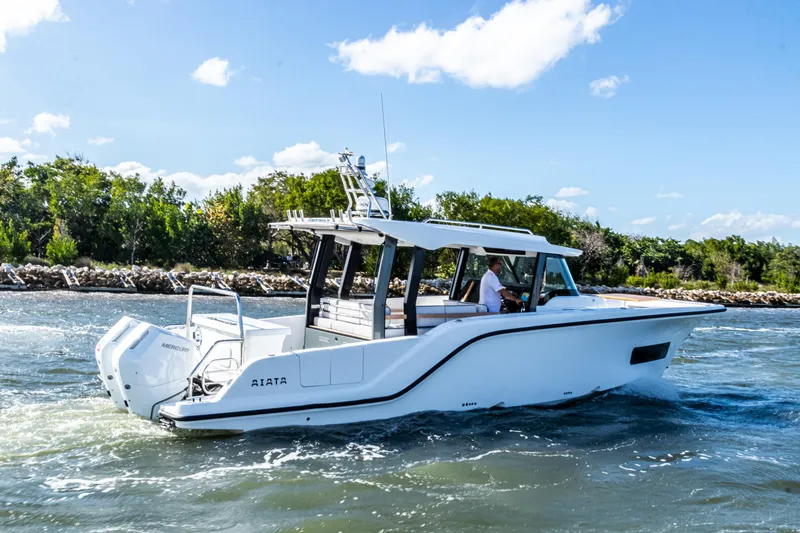 Slide: The Image of Aiata Wayfinder 38 Open 2026 on water, sunny day. - 26