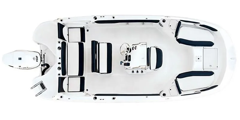 The Image of Aerial view of a 2018 Stingray 206 boat with seating layout. - 1