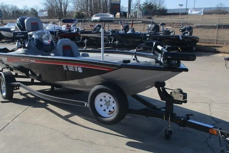 Slide: The Image of 2017 Tracker Pro Team 175 TXW boat on trailer in outdoor setting. - 3