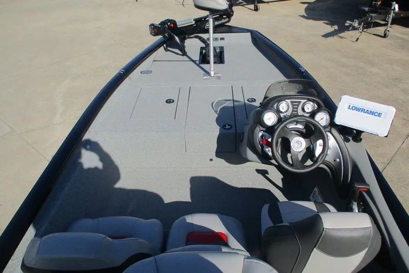 Slide: The Image of 2017 Tracker Pro Team 175 TXW boat interior with steering console and Lowrance electronics. - 4