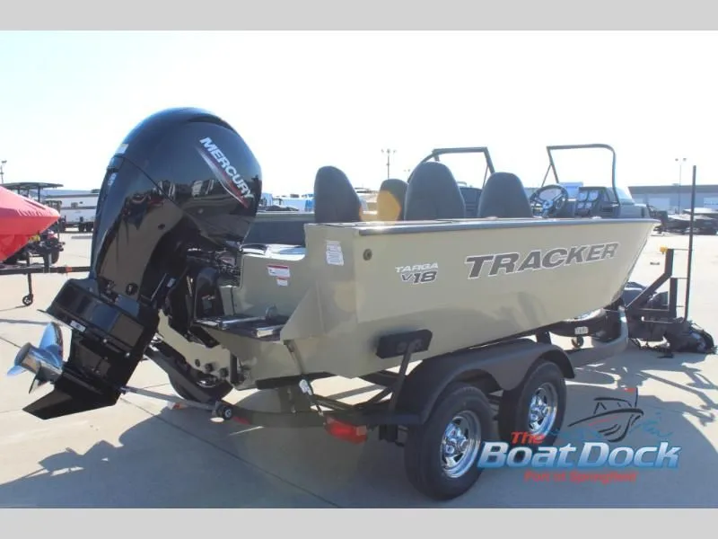 Slide: The Image of 2026 Targa V18 Combo boat with Mercury engine on trailer. - 8