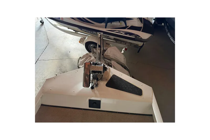 Slide: The Image of 2009 G3 1860 CC Deluxe boat interior with equipment and storage view. - 7
