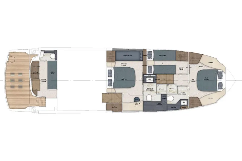Slide: The Image of Manufacturer Provided Image: Floor plan of 2026 Galeon 520 Fly yacht, showcasing cabins and amenities. - 6