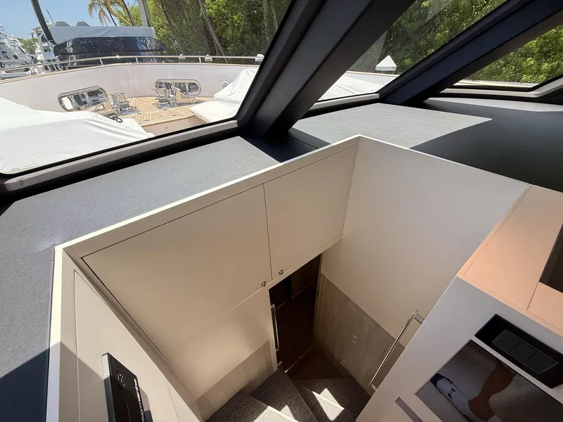 Slide: The Image of Interior view of 2026 Azimut Magellano 25M yacht with skylight and modern design. - 46