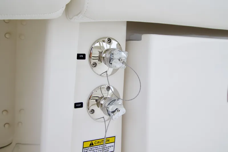 Slide: The Image of 2026 Regulator 23 boat fittings with labeled starboard and port connections. - 11