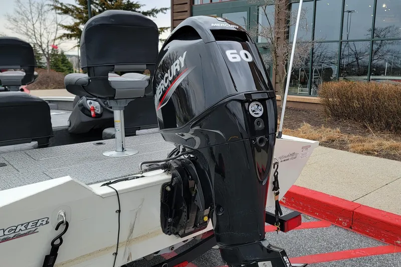 Slide: The Image of 2024 Tracker Pro Team 175 TF boat with Mercury 60 outboard motor. - 4