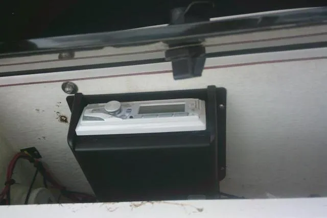 Slide: The Image of 2011 Carolina Skiff 258 DLV boat stereo system installation. - 27