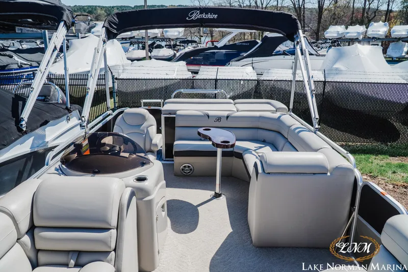 Slide: The Image of 2013 Berkshire 190CL pontoon boat with spacious seating at Lake Norman Marina. - 12