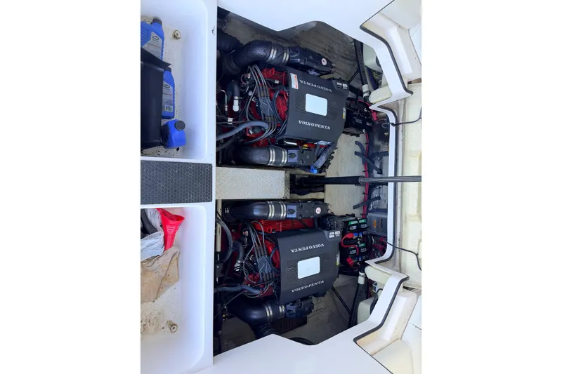 Slide: The Image of Engine compartment of a 2005 Regal 3350 Sport Cruiser with Volvo Penta engines. - 34