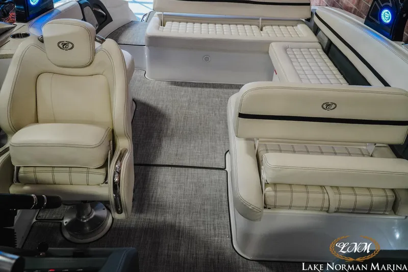 Slide: The Image of 2020 Cobalt R7 Surf boat interior with luxurious seating at Lake Norman Marina. - 26