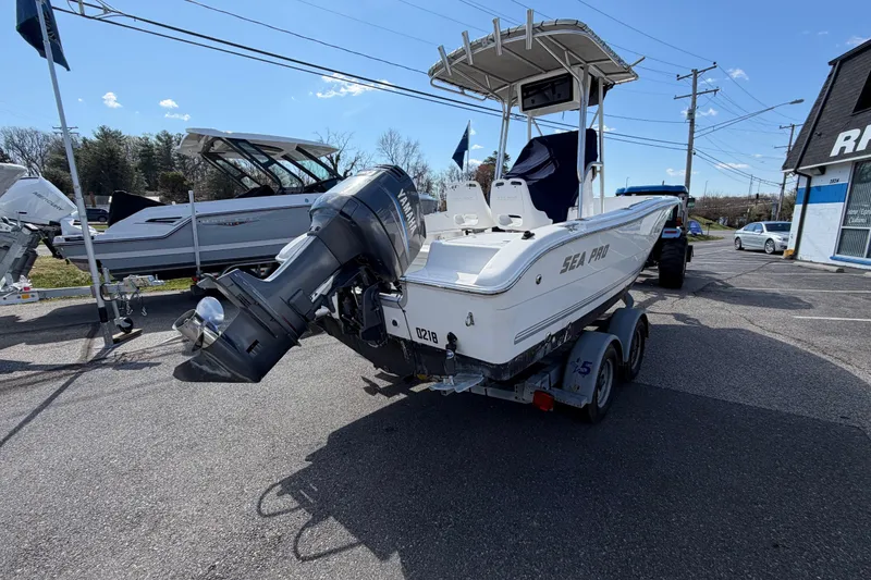 Slide: The Image of 2003 Sea Pro 206 Center Console boat on trailer with Yamaha outboard motor. - 17