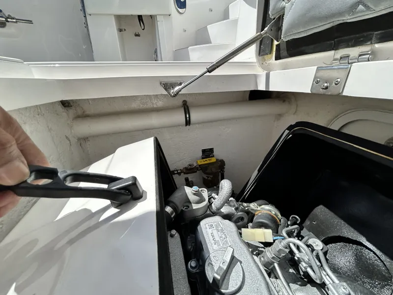 Slide: The Image of Engine compartment of 2018 Intrepid 475 Sport Yacht. - 28