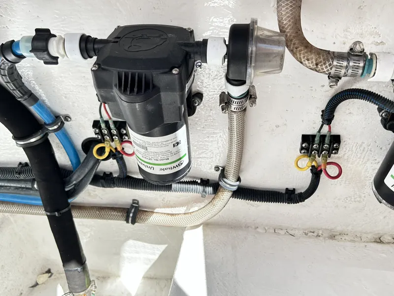 Slide: The Image of Intrepid 475 Sport Yacht 2018, technical details in engine room. - 34