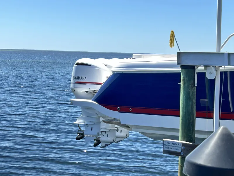 Slide: The Image of 2018 Intrepid 475 Sport Yacht with Yamaha engines at dock. - 5