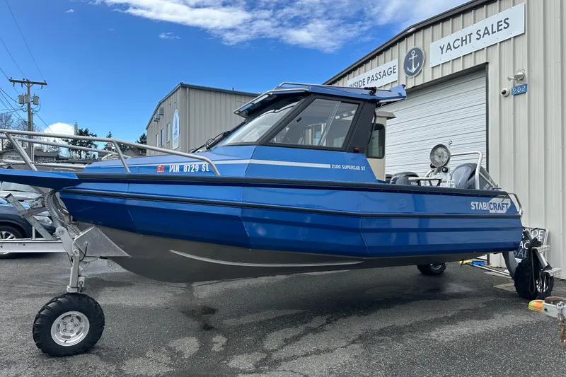 The Image of Blue 2017 Stabicraft 2100 Supercab boat parked at yacht sales facility. - 0