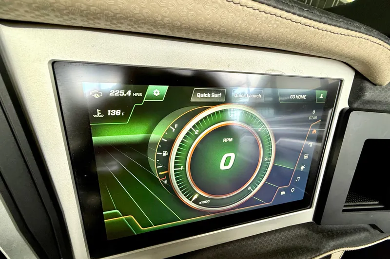 Slide: The Image of 2021 Centurion Ri245 dashboard display showing RPM and temperature readings. - 38