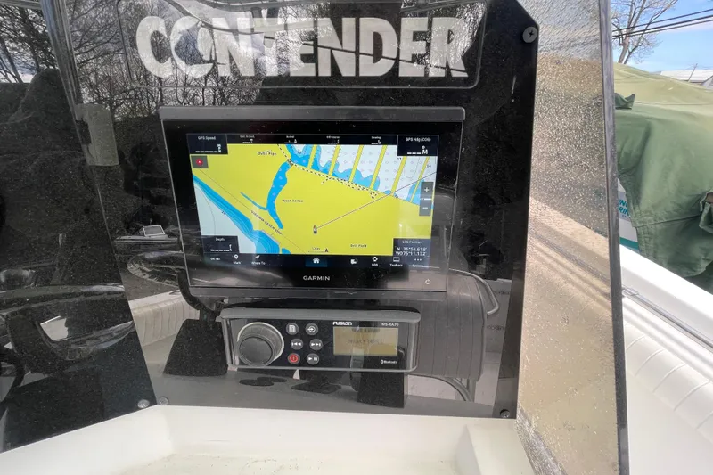 Slide: The Image of Garmin GPS display on 1999 Contender 23 Open boat dashboard. - 15