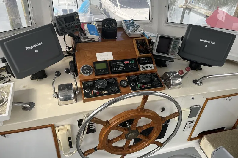 Slide: The Image of CHB 42 Aft Cabin Trawler - Flybridge Helm - 9