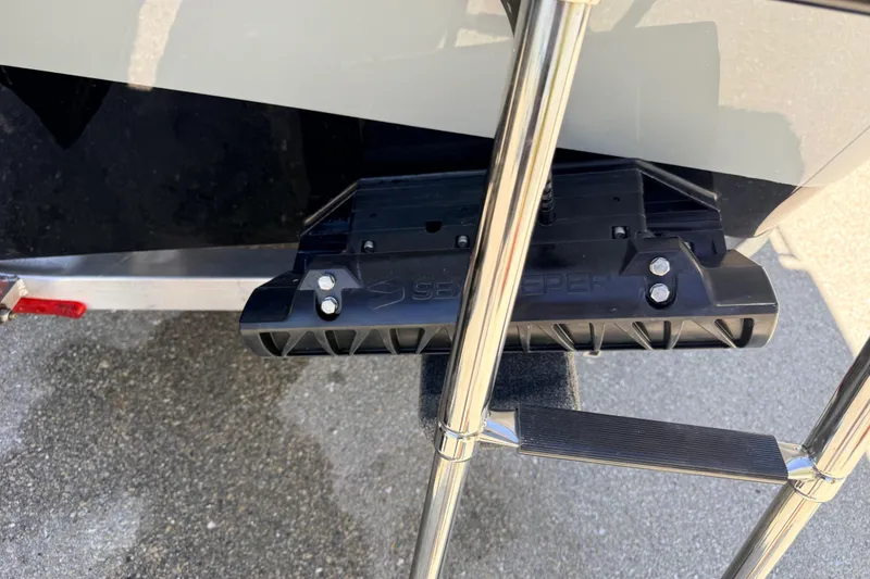 Slide: The Image of 2026 Sea Pro 245FLXR Sandbar boat with Seakeeper stabilizer and ladder detail. - 10