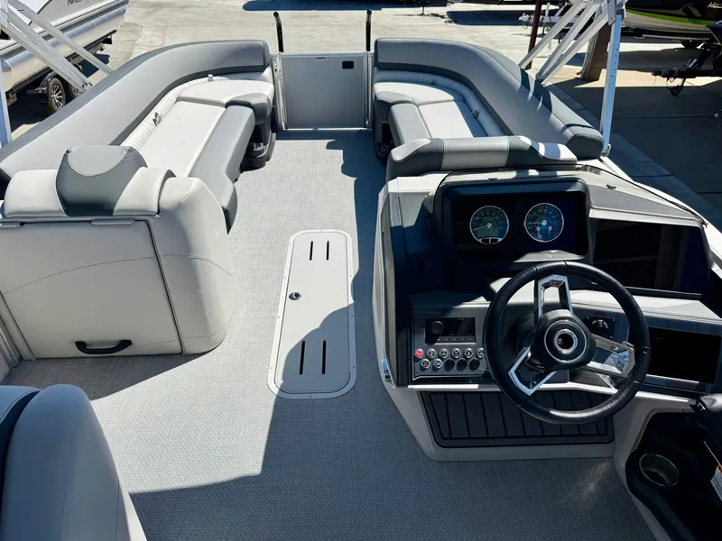 Slide: The Image of Interior of 2026 Avalon Catalina Cruise Funship with helm console. - 10
