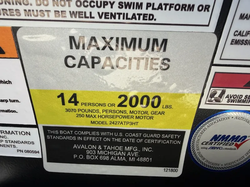 Slide: The Image of Maximum capacity sign for Avalon Catalina Cruise Funship 2026. - 11