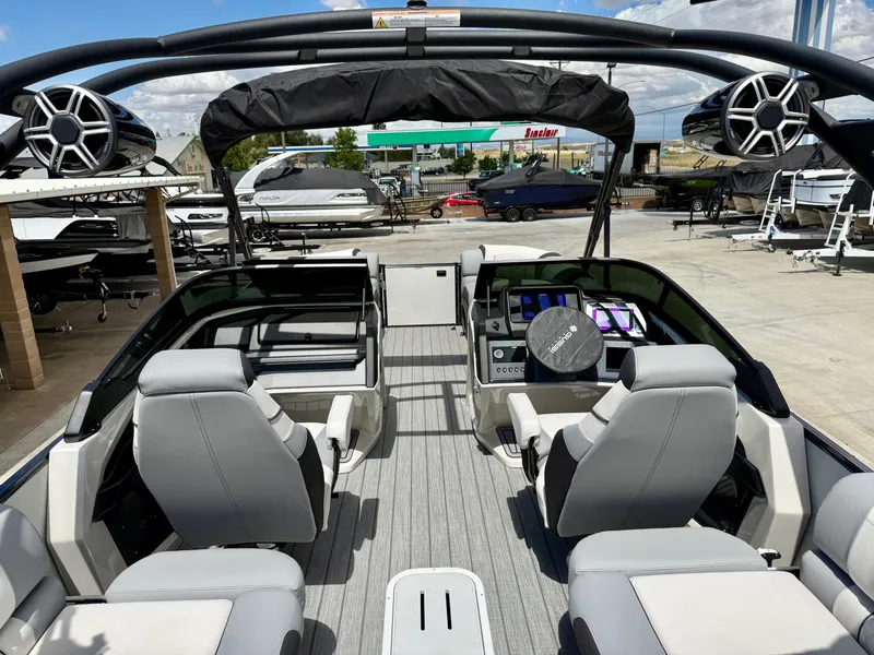 Slide: The Image of Avalon Excalibur LTD Quad Lounger Shift Windshield - 25 FT w/ 400HP Mercury V10! 2026 - 6