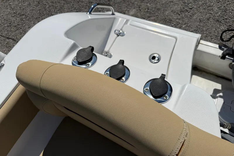 Slide: The Image of 2018 Sea Hunt Ultra 235 SE boat seating and rod holders detail. - 31