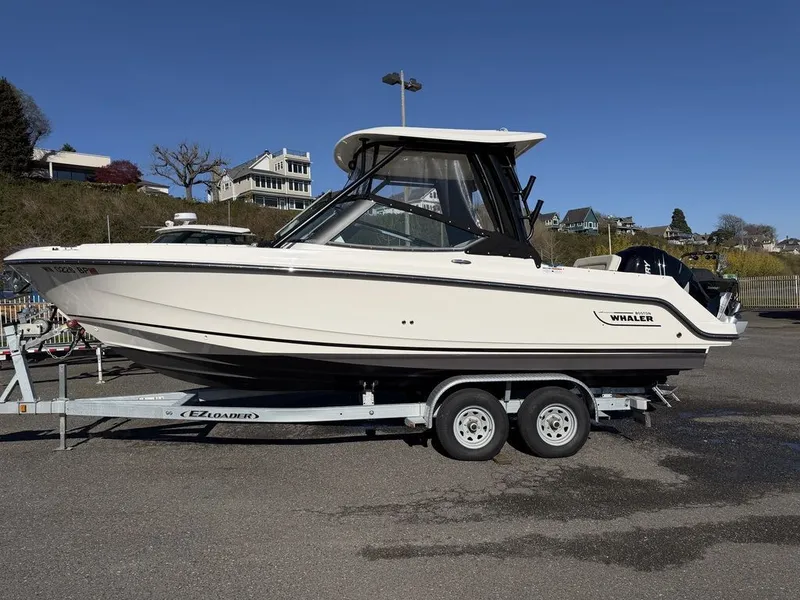 The Image of 2023 Boston Whaler 240 Vantage on trailer, side view. - 1