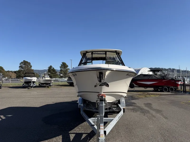 Slide: The Image of 2023 Boston Whaler 240 Vantage on a trailer outdoors. - 3