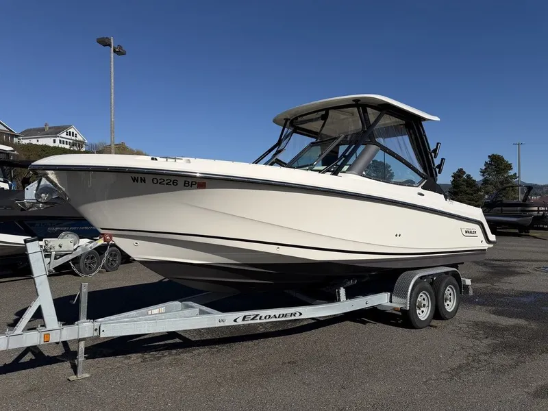 Slide: The Image of 2023 Boston Whaler 240 Vantage on trailer, side view. - 4