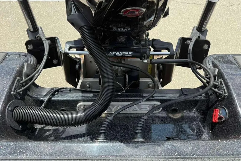 Slide: The Image of 2025 Caymas CX 20 PRO boat engine compartment with Seastar hydraulic steering system. - 45