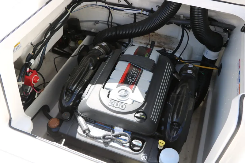 Slide: The Image of Engine compartment of 2022 Bayliner VR5 with 4.5L 200 HP engine. - 35