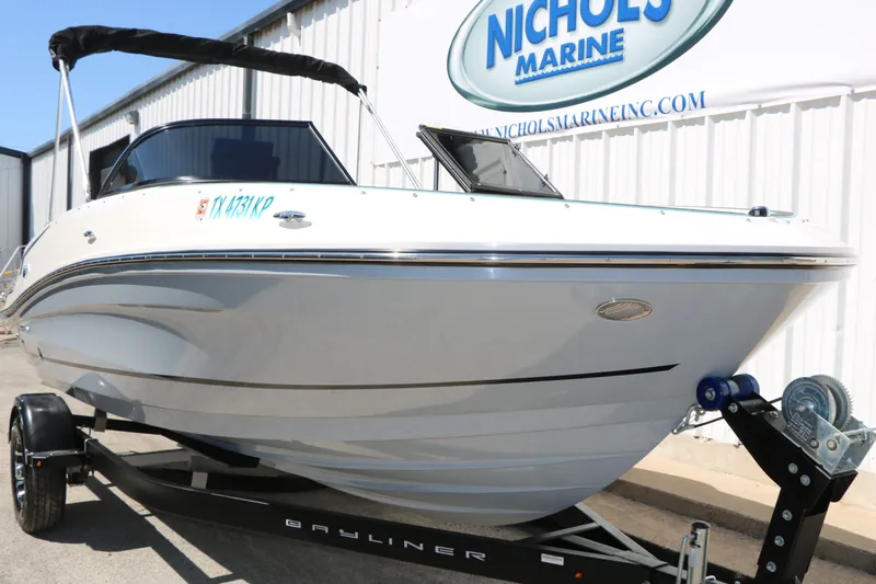Slide: The Image of 2022 Bayliner VR5 boat on trailer at Nichols Marine. - 4
