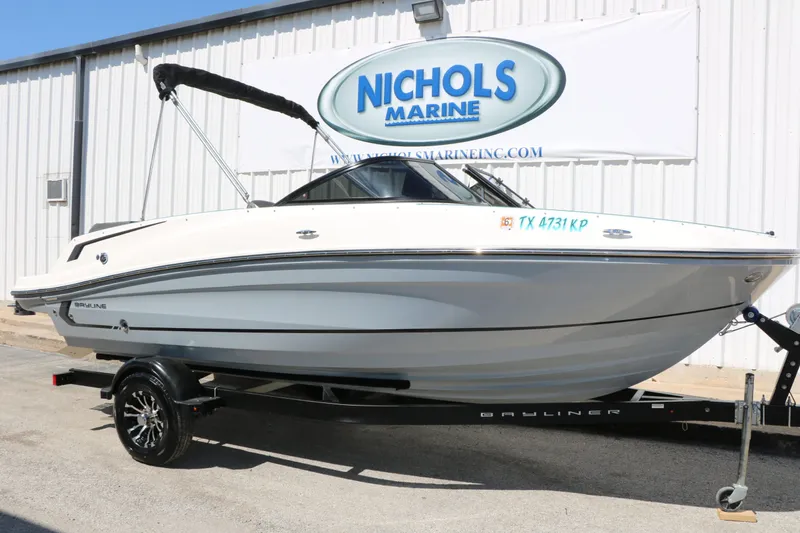 Slide: The Image of 2022 Bayliner VR5 boat on trailer at Nichols Marine. - 7