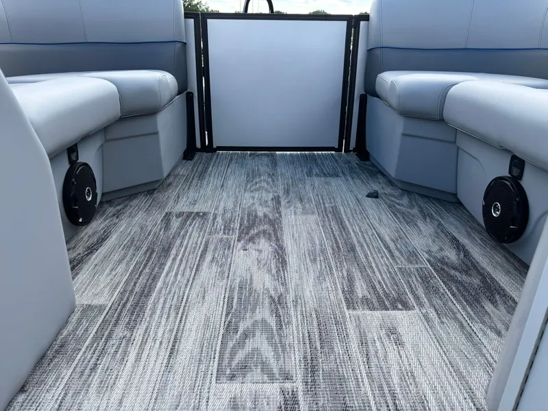 Slide: The Image of Interior of 2026 Bentley Pontoons 223 Bolt with gray flooring. - 15