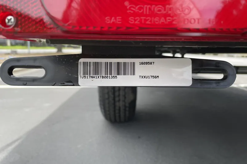 Slide: The Image of Barcode and serial number on a 2026 Tracker Grizzly 1756 T Marsh boat trailer. - 69