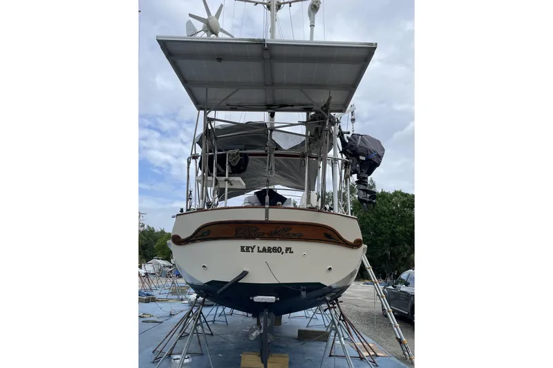 Slide: The Image of 1982 Kadey-Krogen 38 Dual Centerboard sailboat on dry dock, Key Largo, FL. - 25