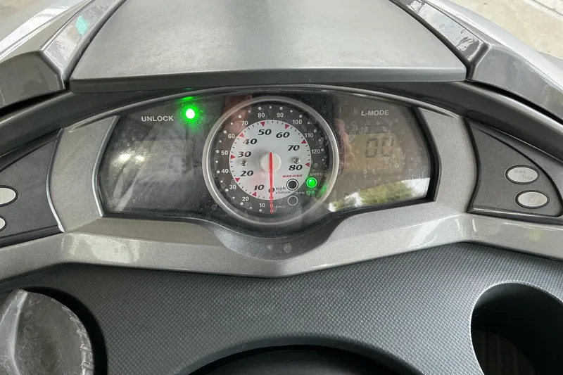 Slide: The Image of Dashboard of a 2008 Yamaha WaveRunner FX Cruiser SHO with speedometer and controls. - 7