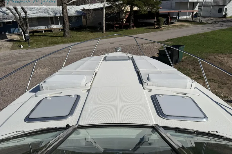 Slide: The Image of 2018 Formula 34 Performance Cruiser boat deck with sun pads and hatches. - 23