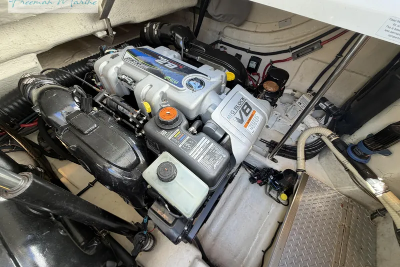 Slide: The Image of Engine compartment of a 2018 Formula 34 Performance Cruiser with V8 engine. - 25