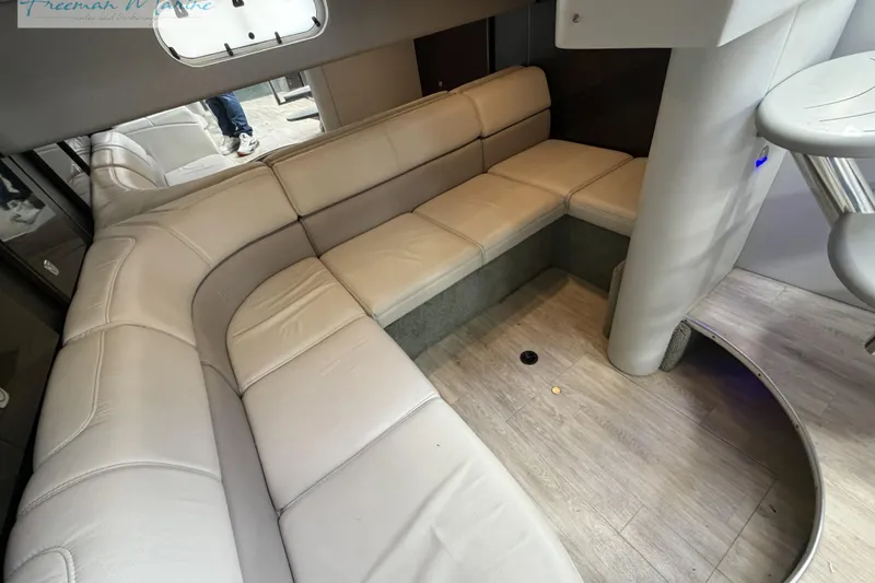 Slide: The Image of Interior of 2018 Formula 34 Performance Cruiser with beige leather seating and modern design. - 29