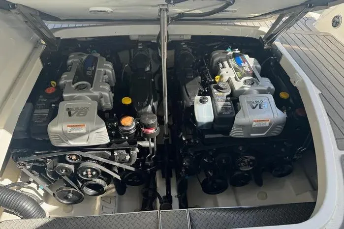 Slide: The Image of Engine compartment of a 2017 Formula 400 Super Sport boat with dual V8 engines. - 30