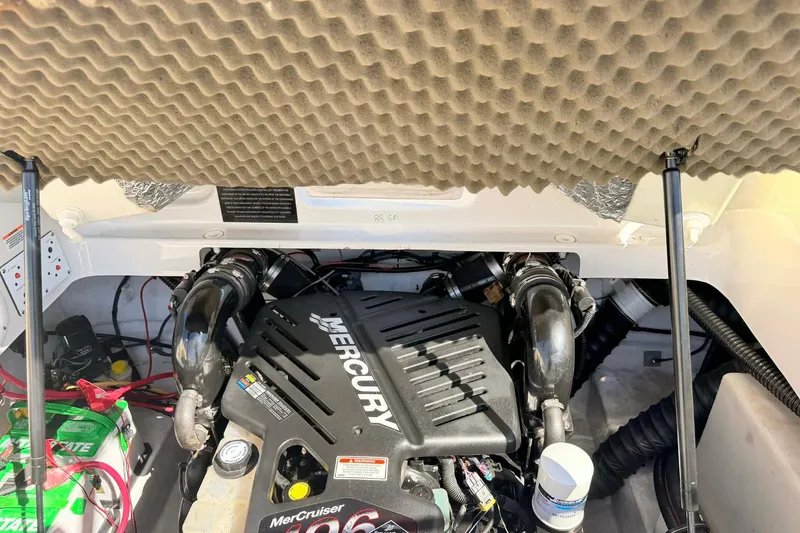 Slide: The Image of Engine compartment of 2005 Crownline 270 BR boat with MerCruiser engine. - 6