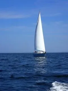 Slide: The Image of Sailing Ericson 34 yacht on open sea, 1988 model. - 2