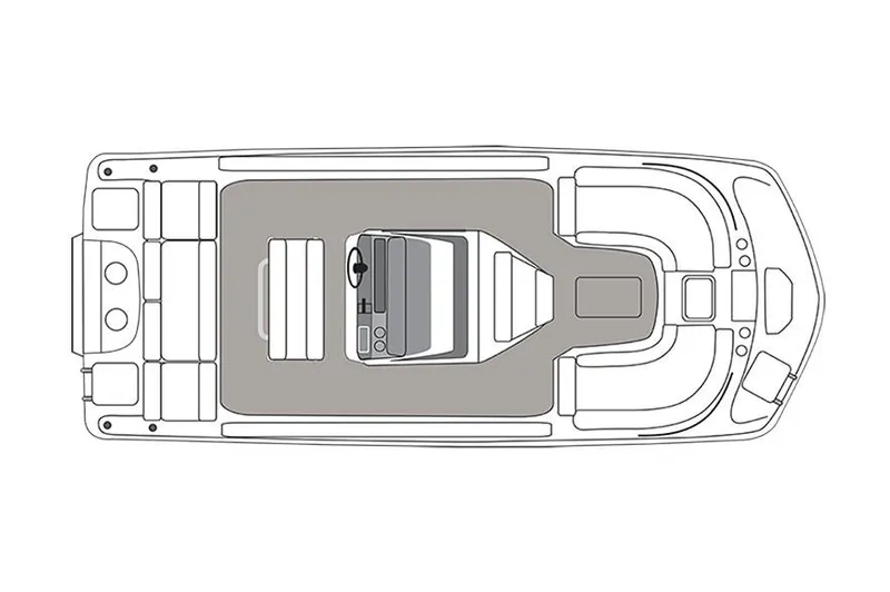 Slide: The Image of Manufacturer Provided Image: Top view of 2020 Hurricane Center Console 19 OB boat layout. - 14