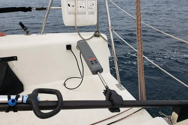 Slide: The Image of Cockpit of 2006 Flying Tiger 10M sailboat with autopilot control. - 4