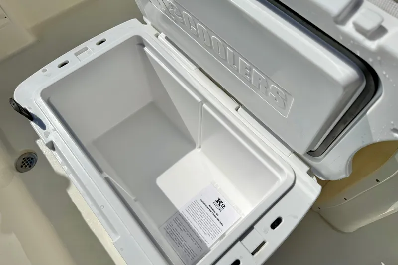 Slide: The Image of Open cooler on 2026 Key West 239 FS boat, showcasing spacious interior. - 27