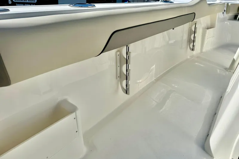 Slide: The Image of Interior view of 2026 Key West 239 FS boat, showcasing sleek design and storage features. - 39