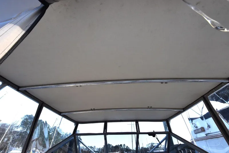 Slide: The Image of Interior view of 1987 Luhrs Alura 35 boat canopy and windows. - 16